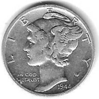 1944-S Mercury Dime 90% Silver U.S. 10 Cent Coin