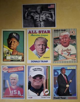 One Lot of 7 Trump Novelty Baseball Cards