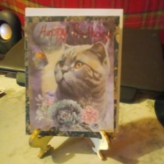 Happy Birthday Cat - Design Blank Note Card