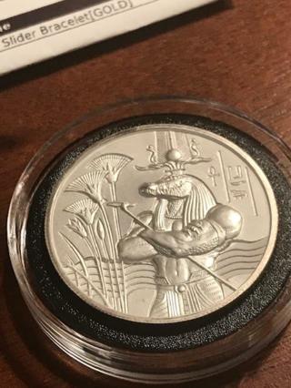 2 oz SILVER EGYPTIAN CROCODILE GOD SOBEK ULTRA HIGH RELIEF LIMITED ROUND