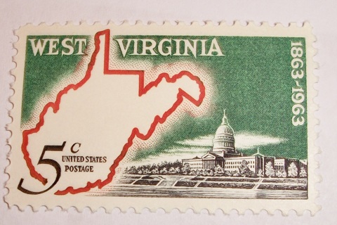 Scott #1232, West Virginia, 1 Useable 5¢ US Postage Stamp