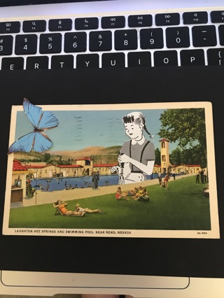 Altered Postcard Collage Art Piece