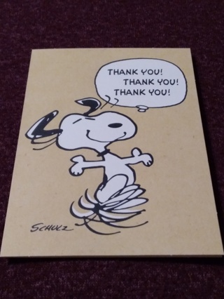 PEANUTS Snoopy Notecard - THANK YOU! 
