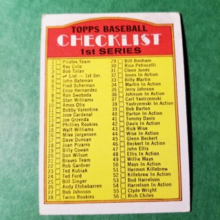 1972 - TOPPS BASEBALL - CARD NO. 4 -  1ST SERIES CHECKLIST 