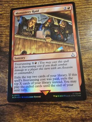 Magic the gathering mtg Monastery Raid foil card Assassins Creed