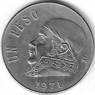 1971 Un Peso Mexico Coin