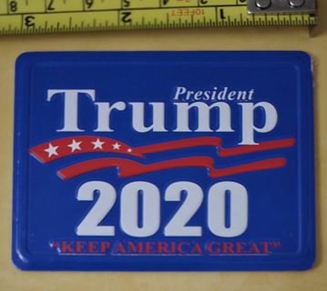 One Trump 2020 Embossed Aluminum Magnet