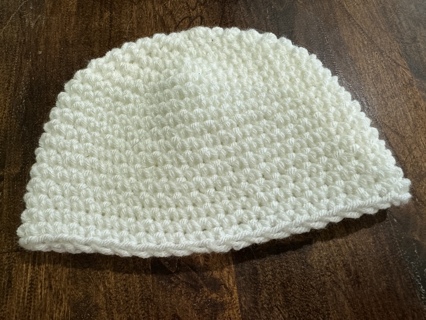 Crocheted Infant Baby Hat White "Makes a Great Gift"