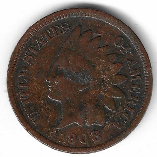 1908 Indian Head Penny U.S. One Cent Coin