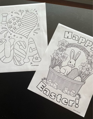  Two (2) Coloring Pages!! Free Shipping!! 