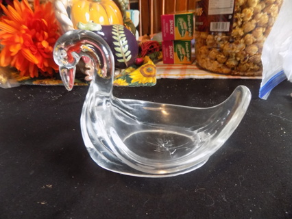Clear acrylic swan shaped soap dish 4 1/2 tall and 6 in wide