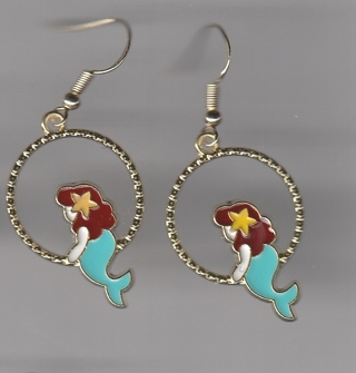 GP ENAMELROUND MERMAID EARRINGS (PLEASE READ DESCRIPTION