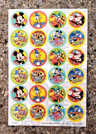 MICKEY MOUSE DONALD DUCK GOOFY GLOSSY STICKERS 2 SHEETS STYLE 2