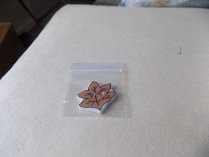 Acrylic brown autumn leaf button