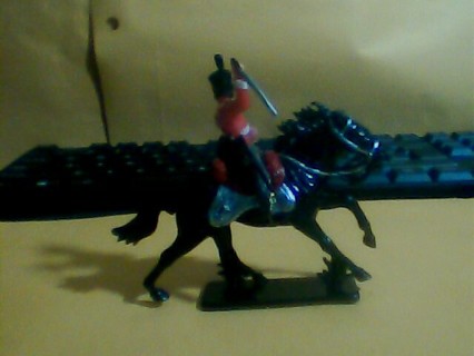 1 soldier and black horse 