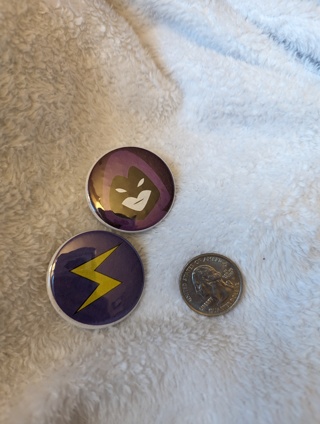 Raven and Ms. Marvel Buttons