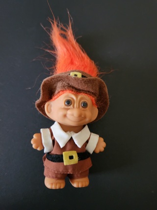 Vintage Pilgrim Troll Doll - 4" Tall