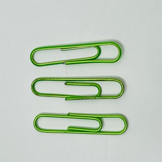 Green Metallic Large Paper Clips 