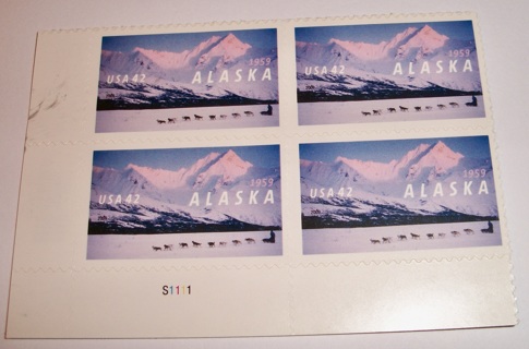 Scott #4374, Alaska, Pane of 4 Useable 42¢ US Postage Stamps