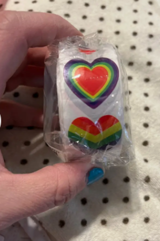 50 Assorted Rainbow Heart Stickers