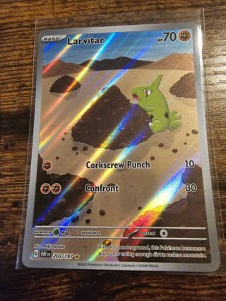 Pokemon Larvitar 203/197 secret rare card