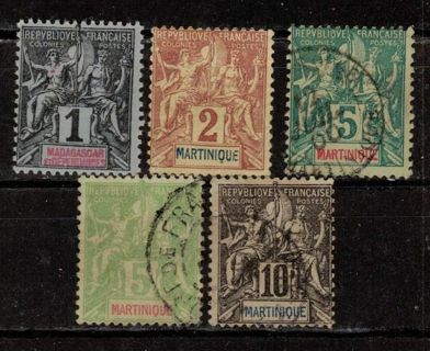 Martinique Early Stamps 1892-1906
