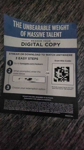 The Unbearable Weight of Massive Talent HD Digital Code