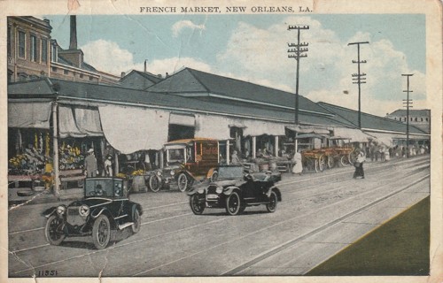 Vintage Used Postcard: gin z: 1934 French Market, New Orleans, LA