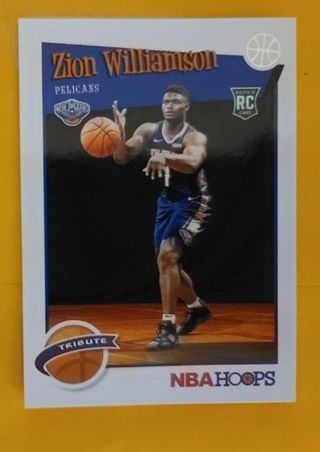 2019-20 Panini NBA Hoops #296 - Hoops Tribute - Zion Williamson Rc