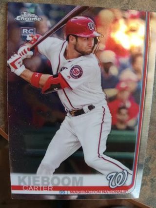 2019 TOPPS CHROME ROOKIE CARTER KIEBOOM WASHINGTON NATIONALS BASEBALL CARD# 22