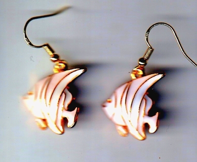 GP ENAMEL PINK ANGEL FISH EARRINGS (PLEASE READ DESCRIPTION