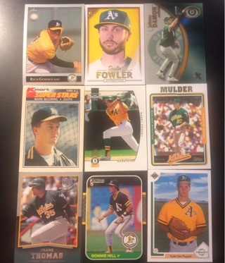 9 Oakland A’s baseball cards 