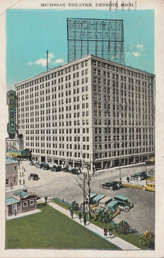 Vintage Used Postcard: 1928 Michgan Theatre, Detroit, MI