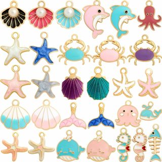 10pc Mixed Ocean Themed Charms #1 (PLEASE READ DESCRIPTION