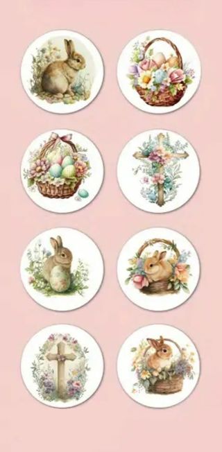 ➡️NEW⭕(8) 1" BEAUTIFUL EASTER STICKERS!!⭕