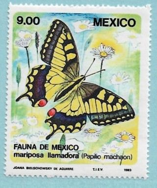 1983 Mexico Sc1327 Mexican Fauna: Papilio Machaon MNH