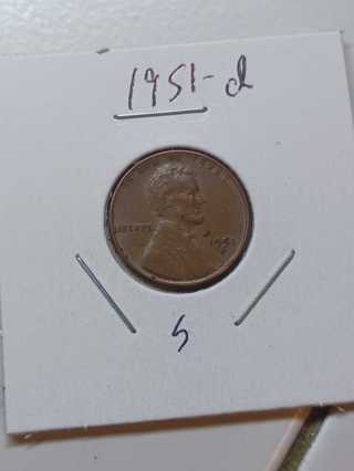 1951-D Lincoln Wheat Penny! 19.5