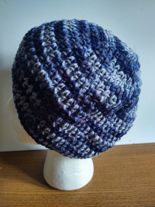 Hand Crocheted Blue Ombre Slouch Hat 