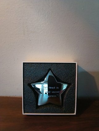 Decorative Star Paper Weight Inspirational Message