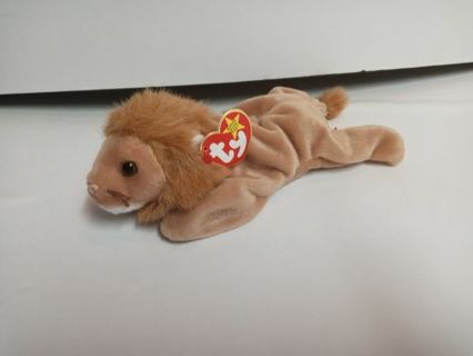 1996 Ty Beanie Baby Rosary Lion Brown February 20 Birthday Cute