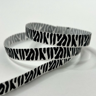 Black & White Zebra 3/8” Wide Ribbon