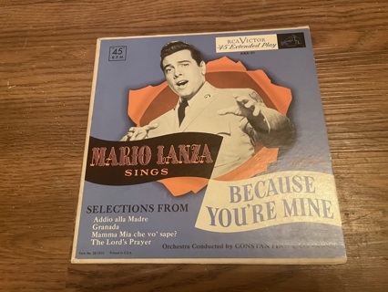 Mario Lanza Picture Sleeve LP 45