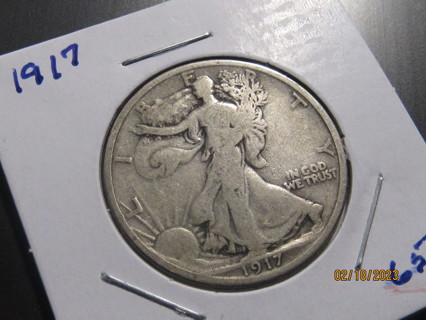 ★★ 1917 WALKING LIBERTY HALF DOLLAR VG ★★ **90% SILVER**