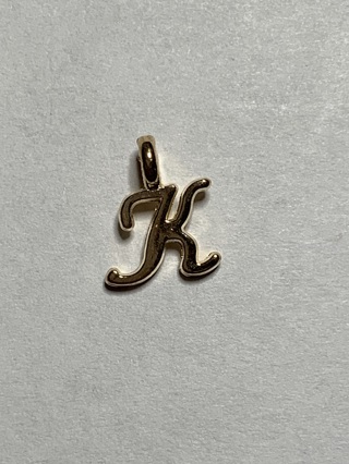 GOLD INITIAL LETTER CHARM~#K2~1 CHARM ONLY~CURSIVE~FREE SHIPPING!