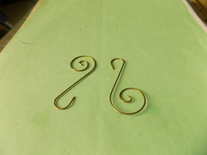 Pair goldtone spiral wire ornament hangers  # 1