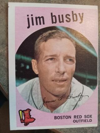 1959 T.C.G. JIM BUSBY BOSTON RED SOX BASEBALL CARD# 185