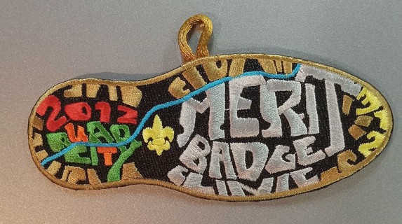 2012 Quad City Merit Badge Clinic patch with button loop 
