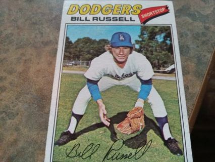 1977 TOPPS BILL RUSSELL LOS ANGELES DODGERS BASEBALL CARD# 322