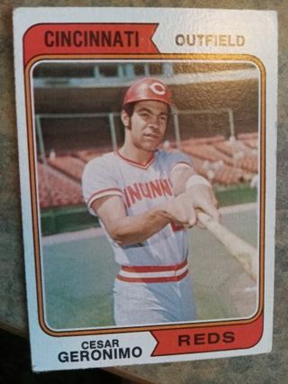 1974 T.C.G. CESAR GERONIMO CINCINNATI REDS BASEBALL CARD# 181