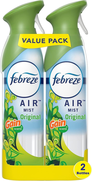 NEW (2-Pack) Febreze Odor-Fighting Air Freshener, with Gain Scent, Original Scent, 8.8 fl oz